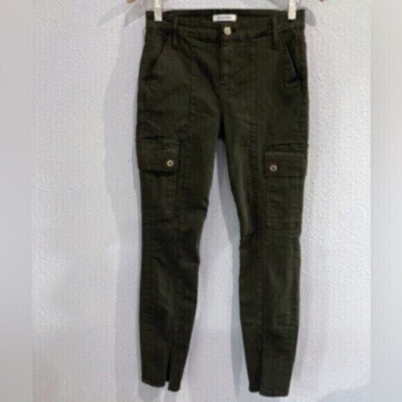 Good American Cargo High Rise Jeans Green Contemporary 90’s  Skinny Slimming - Picture 1 of 7